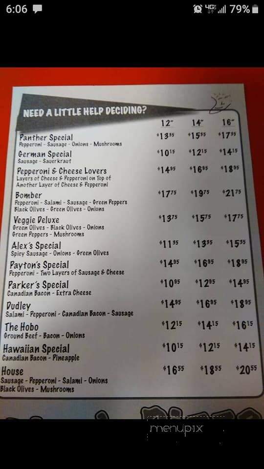 Alex's Pizza - Durand, WI menu_pic