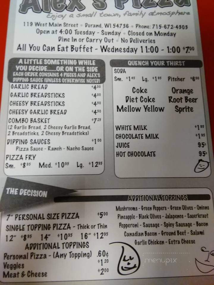 Alex's Pizza - Durand, WI