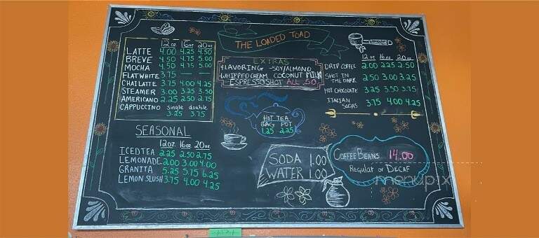 The Loaded Toad - Glasgow, MT menu_pic