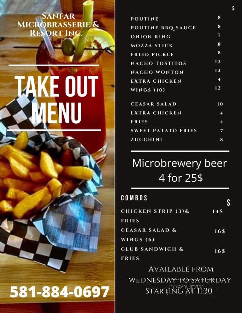 SanFar Country Kettle Dining Room - Tide Head, NB menu_pic