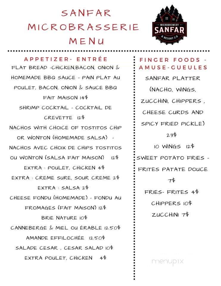 SanFar Country Kettle Dining Room - Tide Head, NB menu_pic