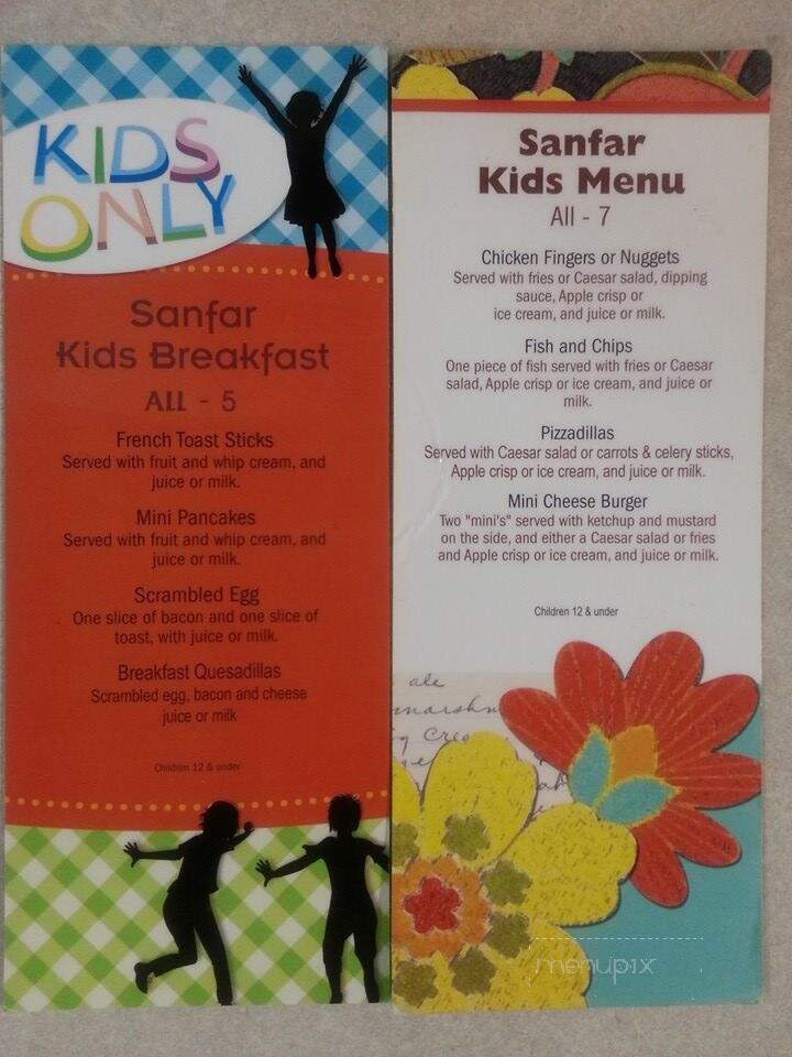 SanFar Country Kettle Dining Room - Tide Head, NB menu_pic
