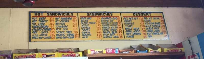 Gale's Snack Bar - Toronto, ON menu_pic
