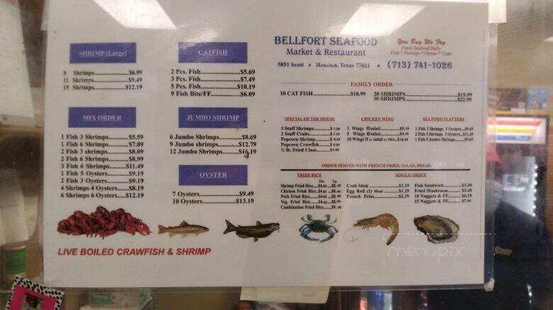 Bellfort Seafood - Houston, TX menu_pic