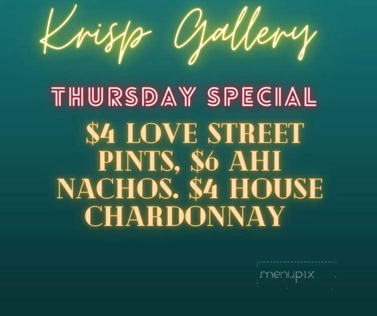 Krisp Gallery - Weslaco, TX menu_pic