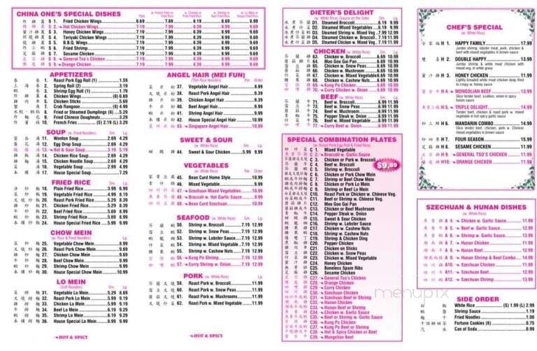 China 1 - Lake Butler, FL menu_pic