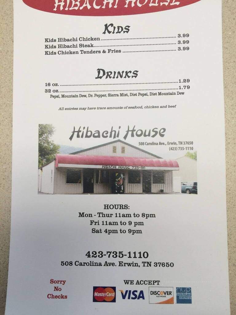 Hitachi House - Erwin, TN menu_pic