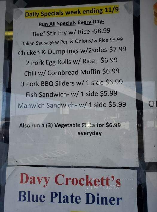 Davy Crockett Travel Center & Restaurant - Greeneville, TN menu_pic