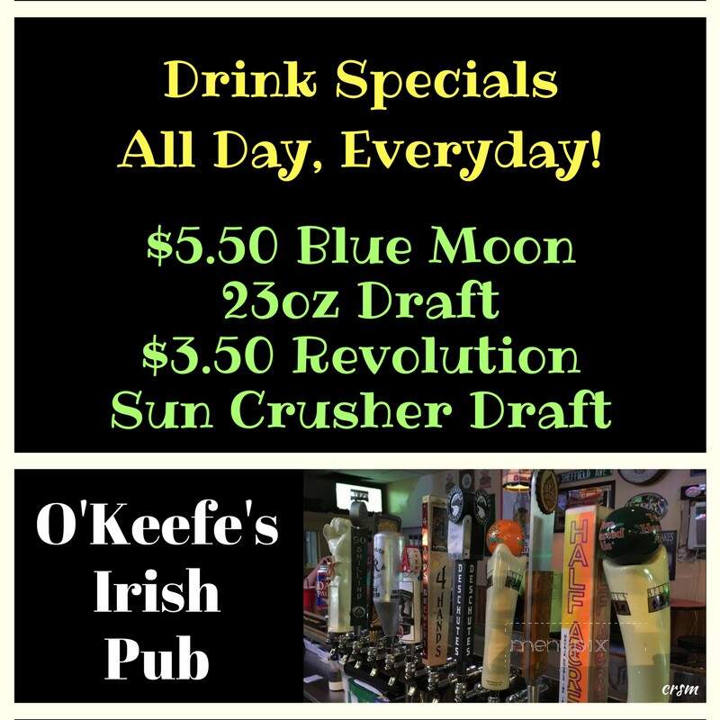 O'Keefe's Sports Pub & Grub - Moline, IL menu_pic