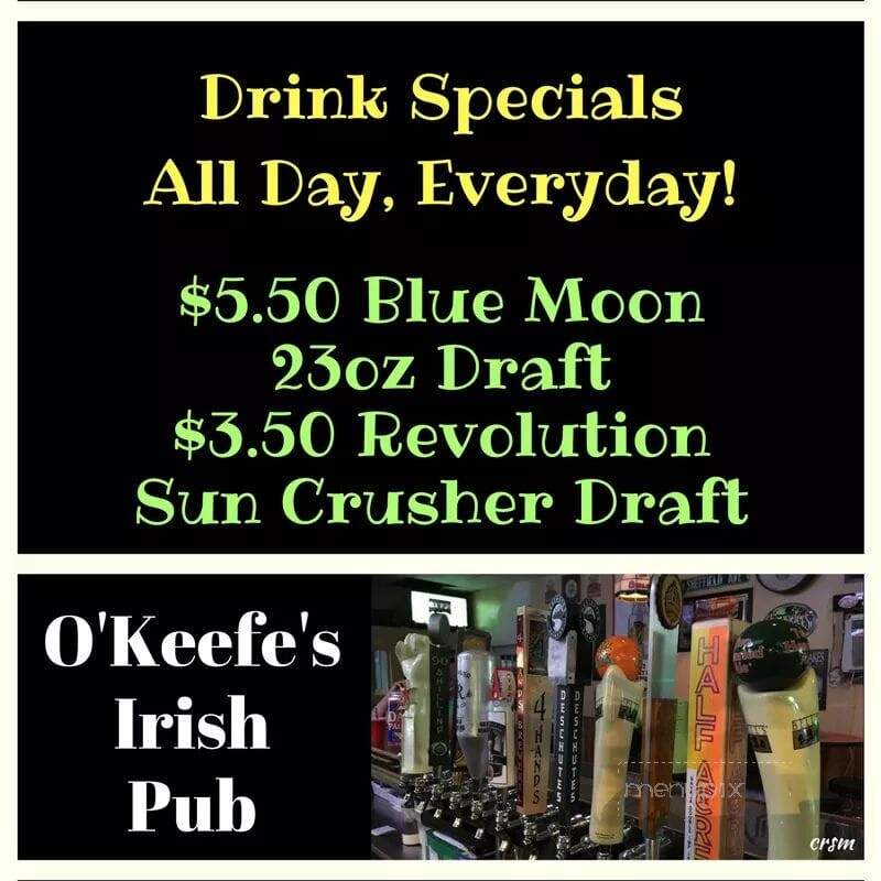O'Keefe's Sports Pub & Grub - Moline, IL menu_pic