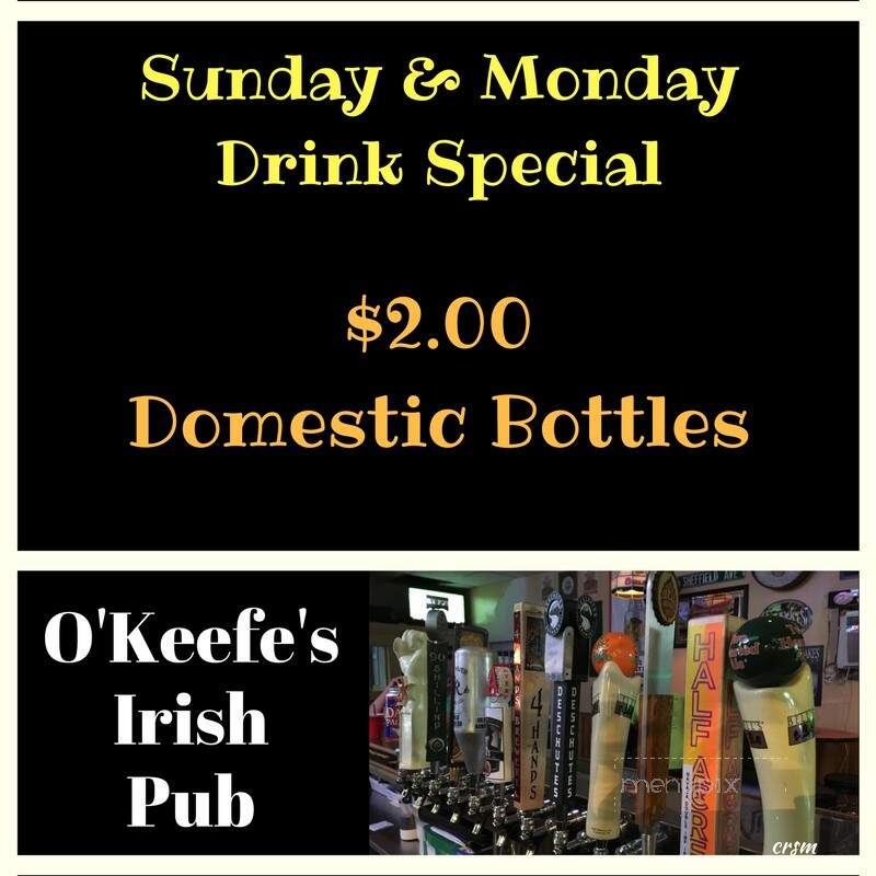 O'Keefe's Sports Pub & Grub - Moline, IL menu_pic