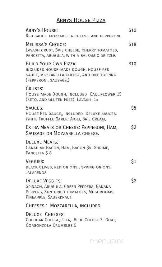 Arny's Lounge & Bottle Shop - Minot, ND menu_pic