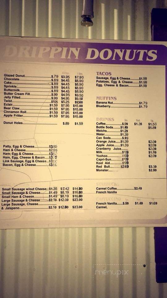 Drippin Donuts - Dripping Springs, TX menu_pic
