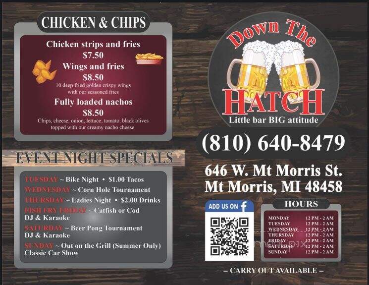 Down The Hatch North - Mount Morris, MI menu_pic