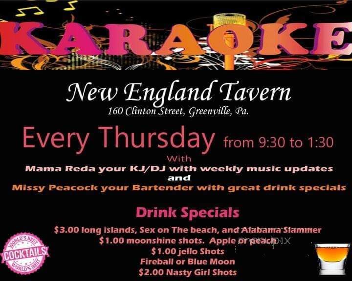 New England Tavern - Greenville, PA menu_pic