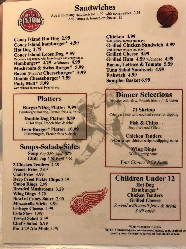 North Coney Island - Alpena, MI menu_pic