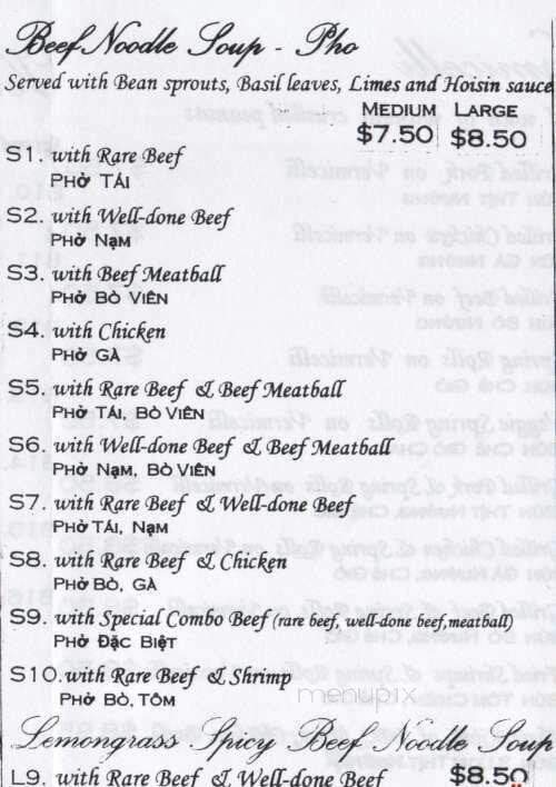 Pho May - Ottawa, ON menu_pic