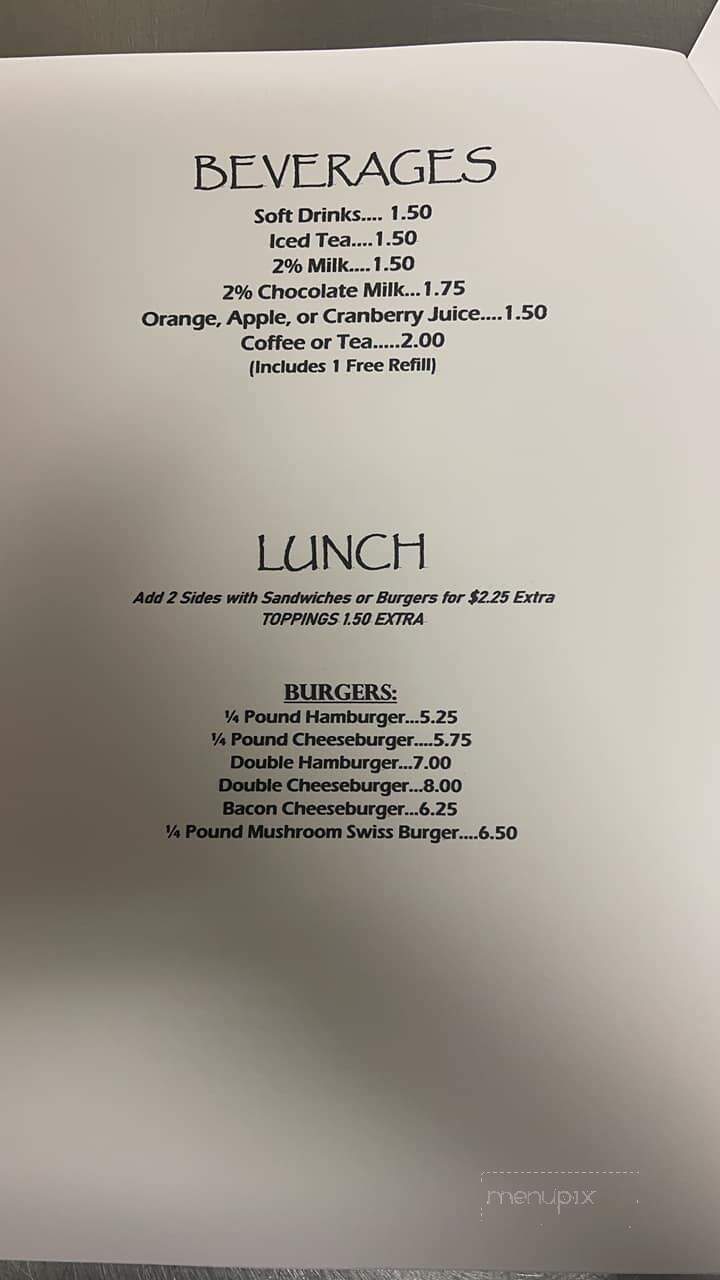 Calandrella's Restaurant - Avonmore, PA menu_pic