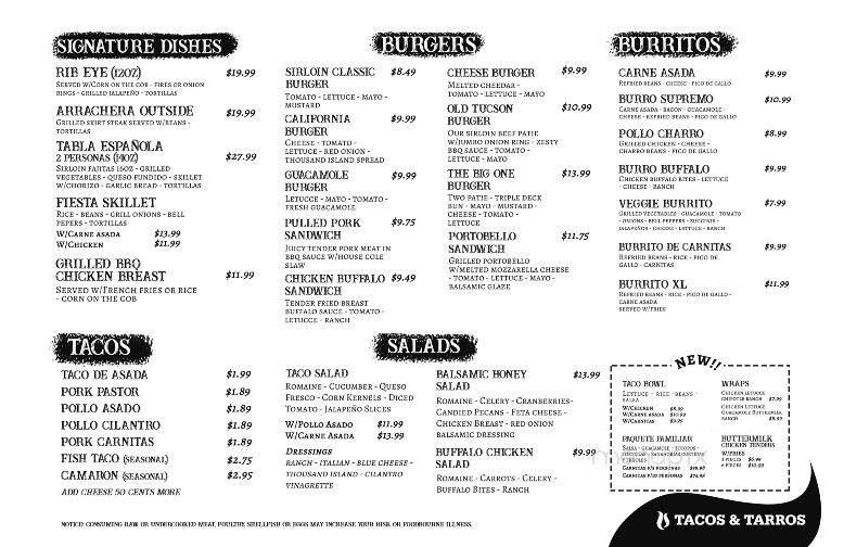 Tacos & Tarros - Nogales, AZ menu_pic