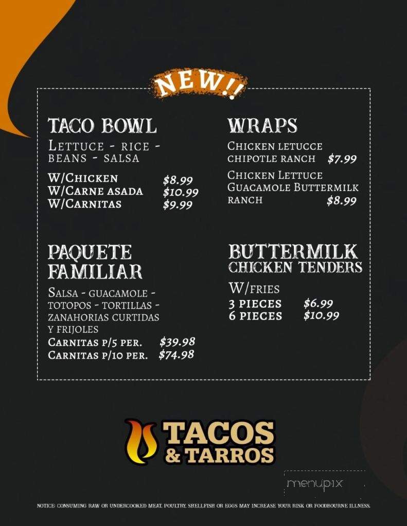 Tacos & Tarros - Nogales, AZ menu_pic