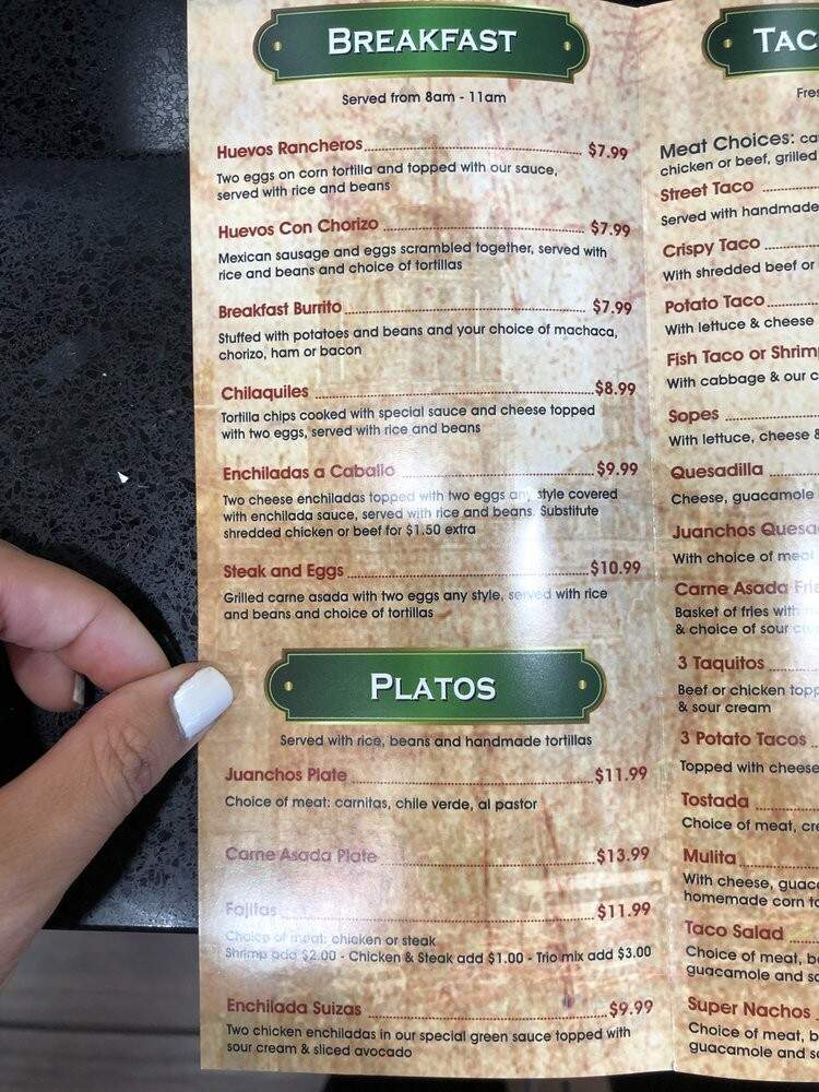 Casa Juanchos - Chino Hills, CA menu_pic