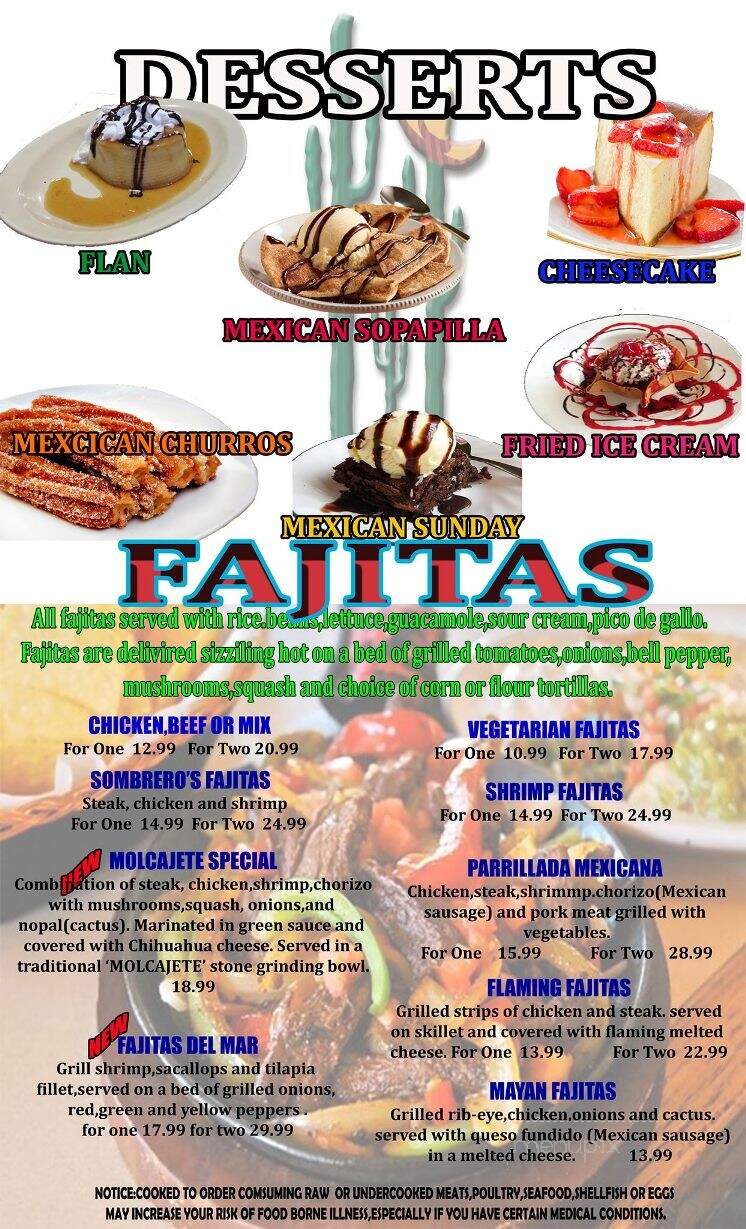 Sombreros Mexican Restaurant - Barnwell, SC menu_pic