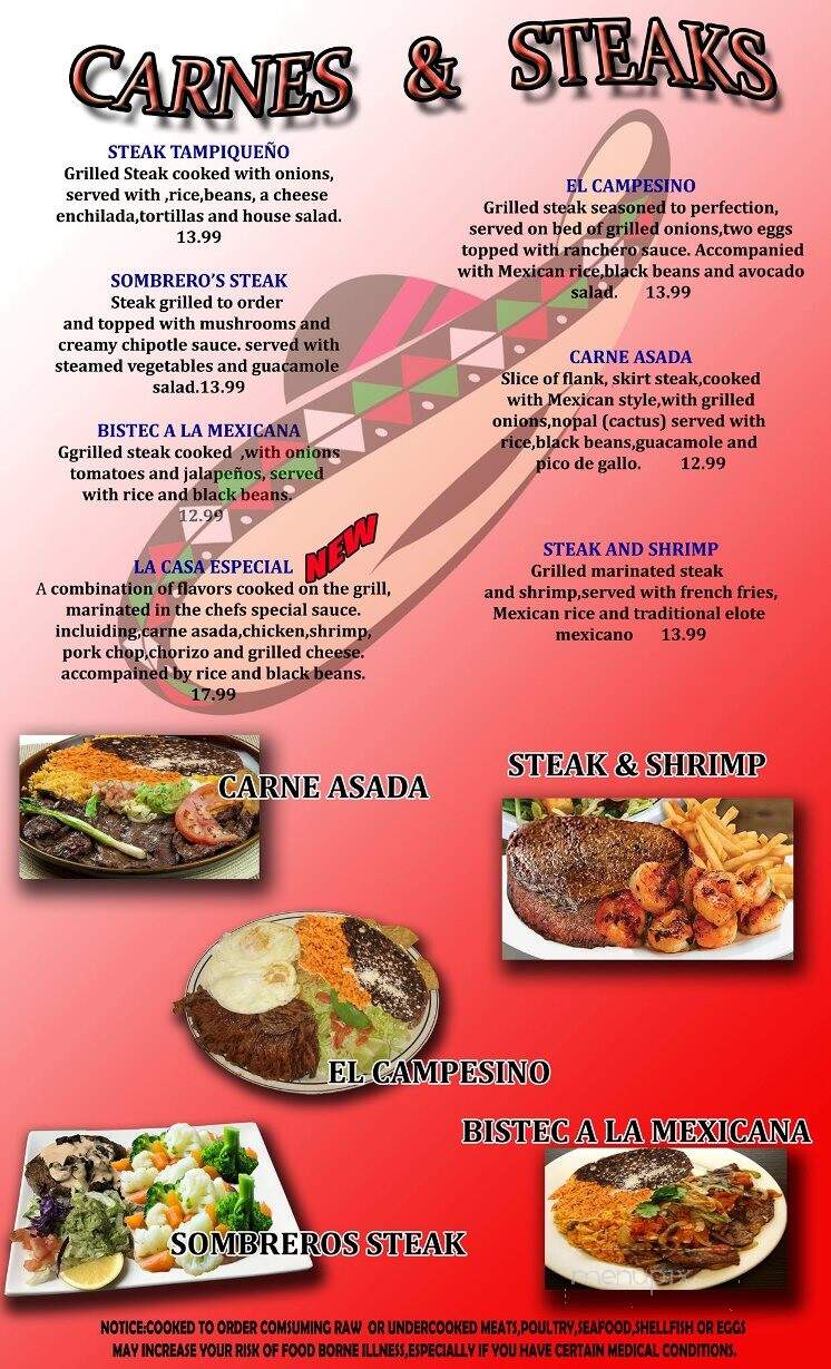 Sombreros Mexican Restaurant - Barnwell, SC menu_pic
