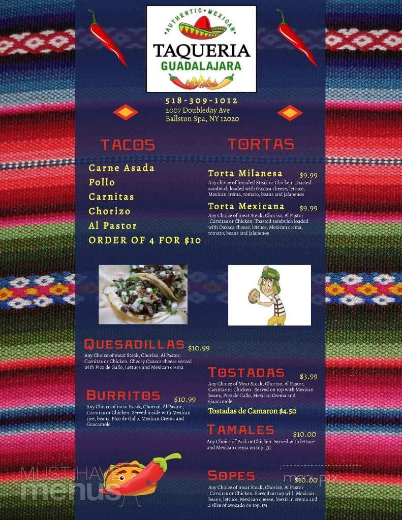 Taqueria Guadalajara - Ballston Spa, NY menu_pic