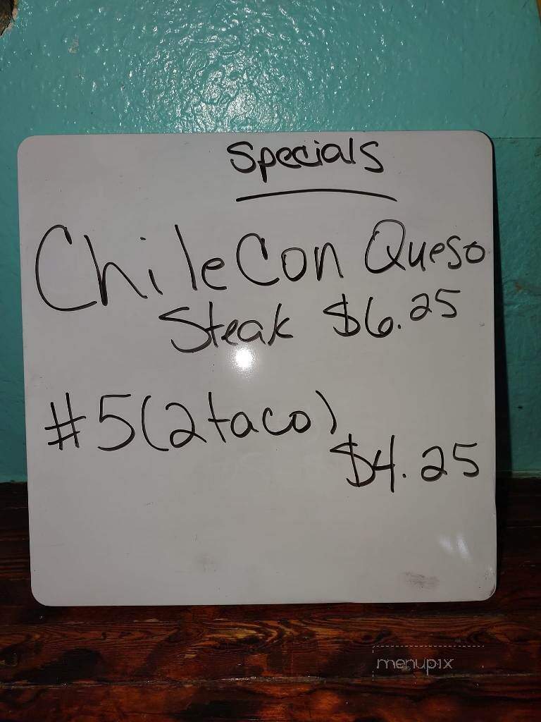 El Bayo - Chaparral, NM menu_pic