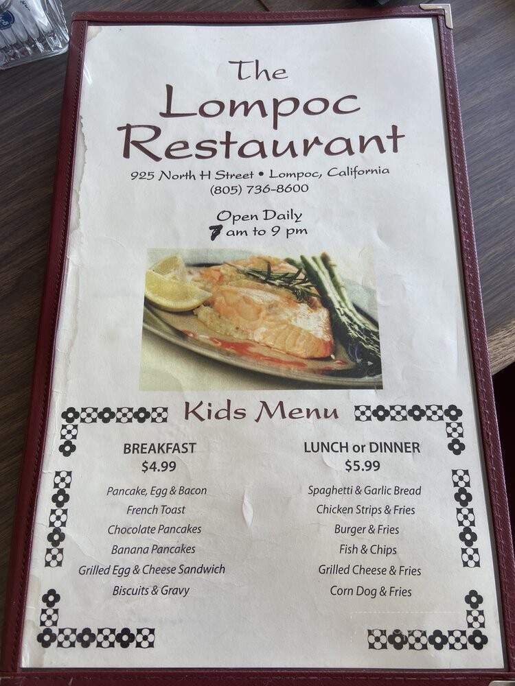 Lompoc Restaurant - Lompoc, CA menu_pic