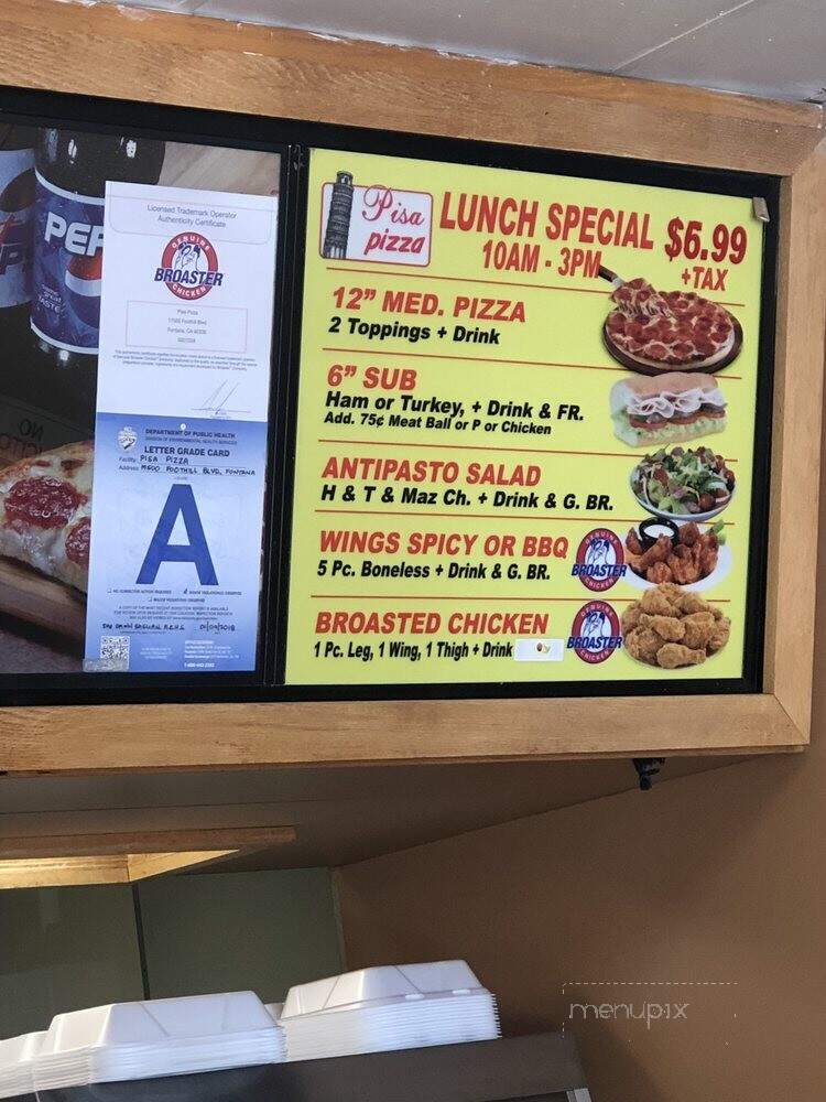 Pisa Pizza - Fontana, CA menu_pic