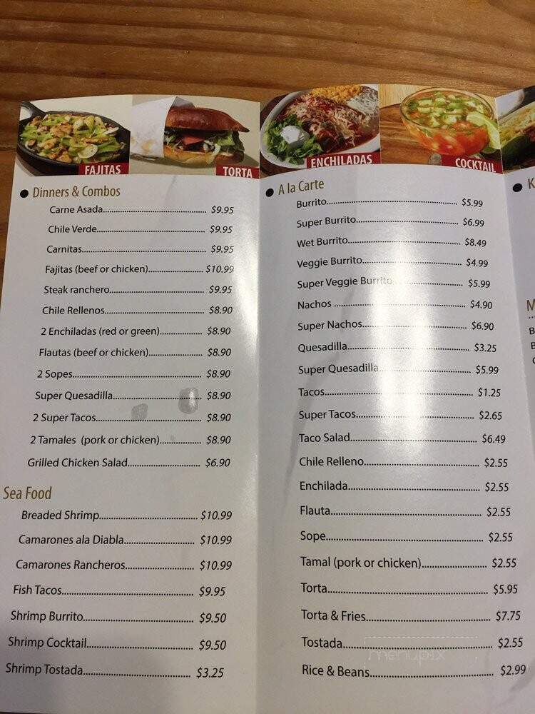 Taqueria Castillo - Waterford, CA menu_pic