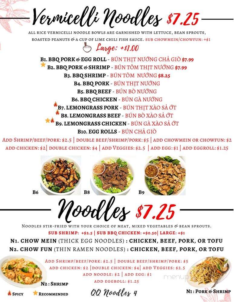 QQ Noodle - Marina, CA menu_pic