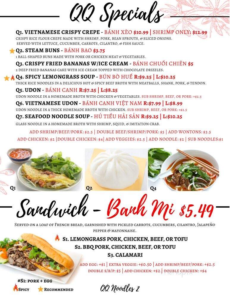 QQ Noodle - Marina, CA menu_pic