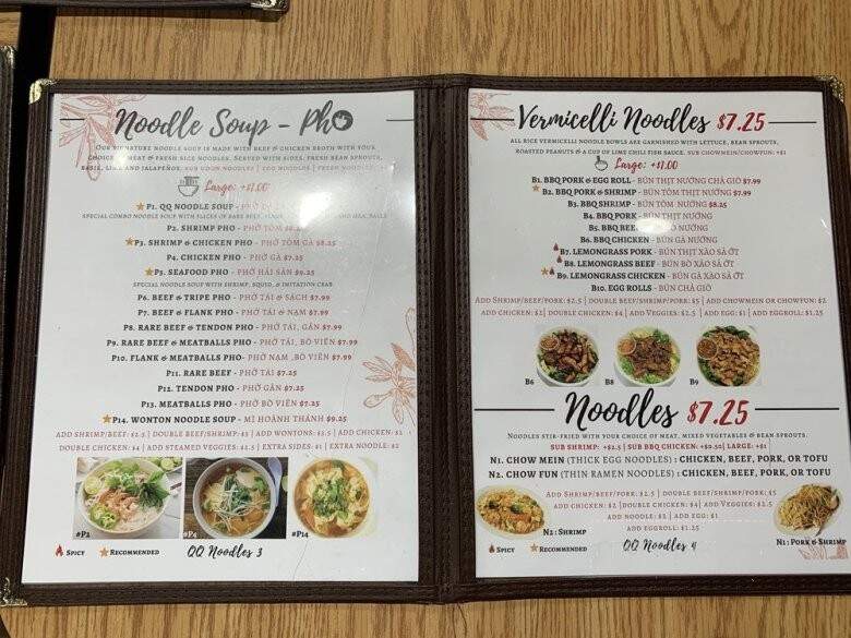 QQ Noodle - Marina, CA menu_pic