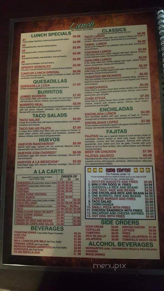 Cancun Mexico Grill - Medicine Lodge, KS menu_pic