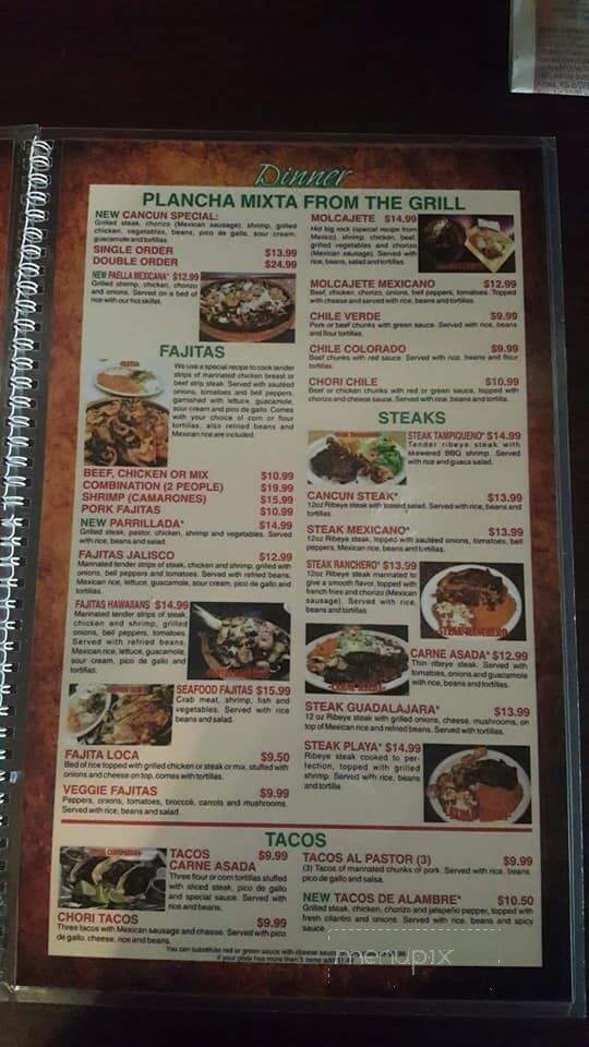 Cancun Mexico Grill - Medicine Lodge, KS menu_pic