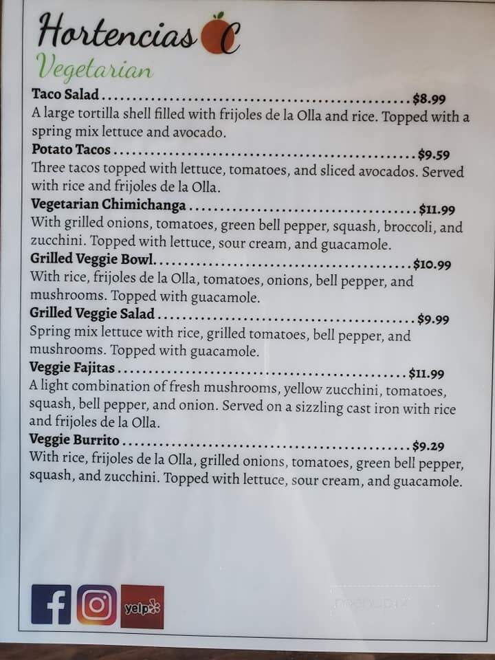 Hortencias Orange County - Los Alamitos, CA menu_pic