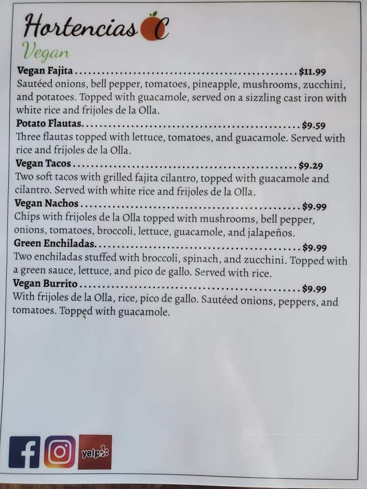 Hortencias Orange County - Los Alamitos, CA menu_pic