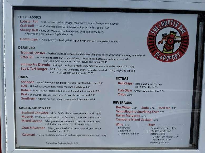 The Lobster Rail - Searsport, ME menu_pic