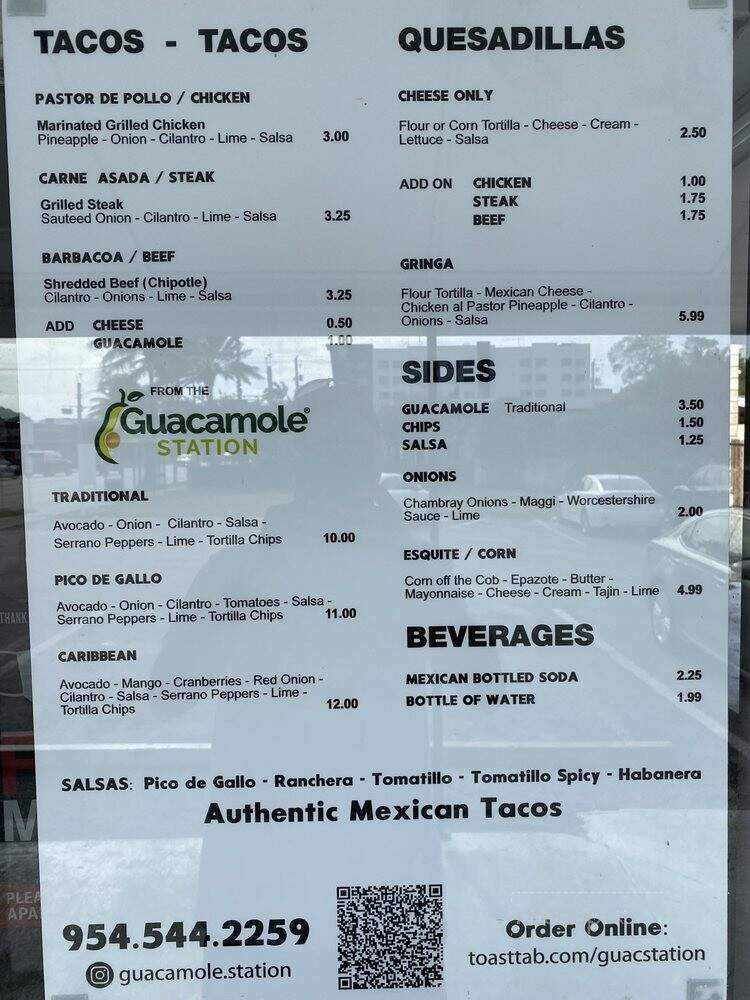 Guacamole Station - Dania Beach, FL menu_pic