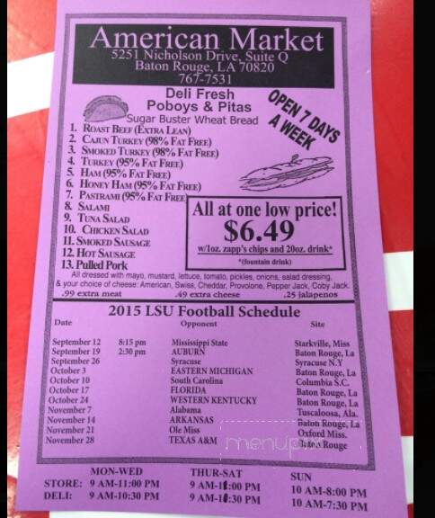 American Market - Baton Rouge, LA menu_pic