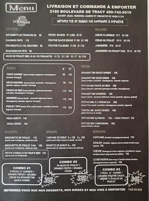 Resto Bar La Verriere - Sorel-Tracy, QC menu_pic