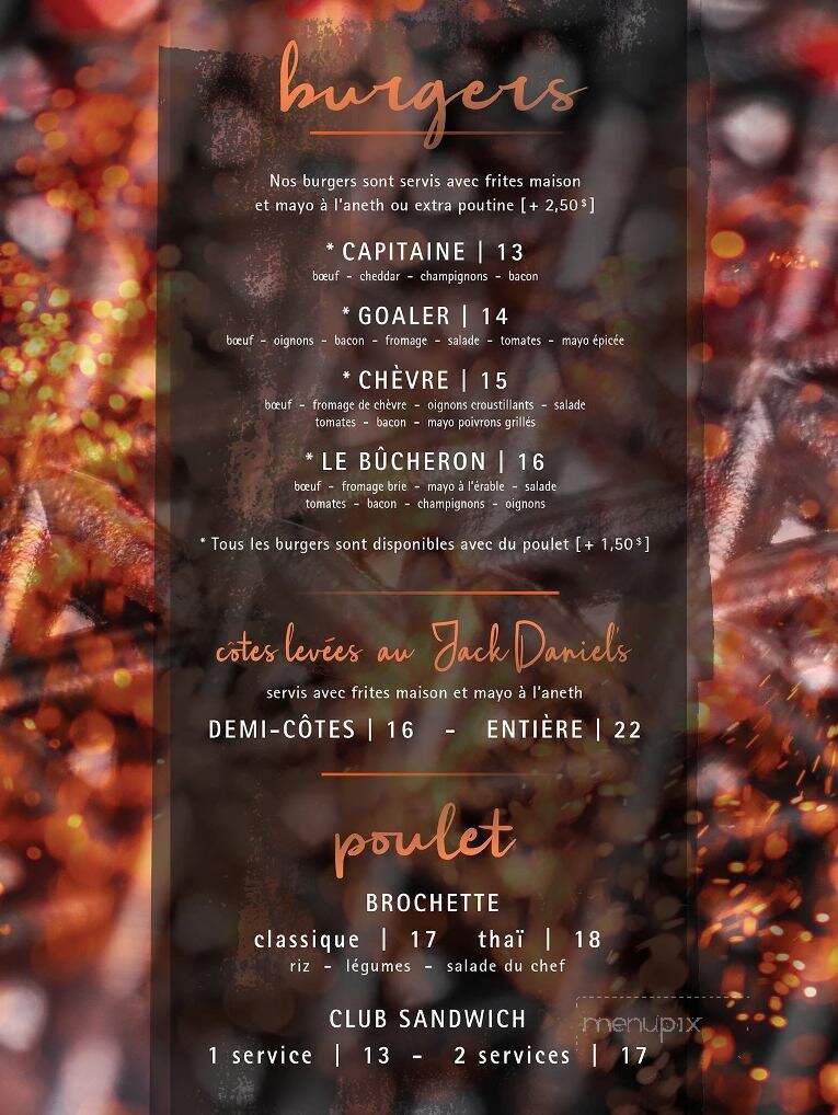 Resto Bar La Verriere - Sorel-Tracy, QC menu_pic