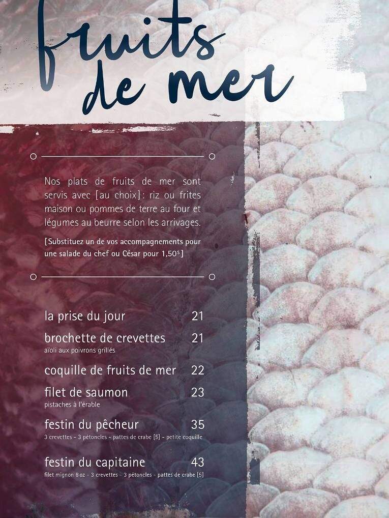 Resto Bar La Verriere - Sorel-Tracy, QC menu_pic