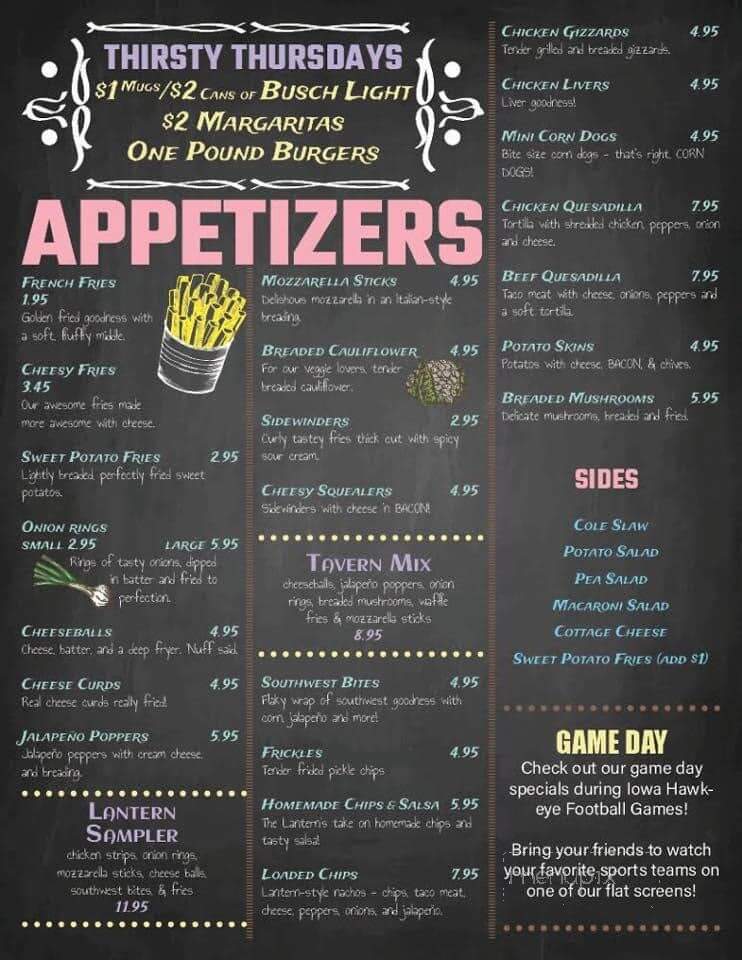 Copper Lantern - Sigourney, IA menu_pic