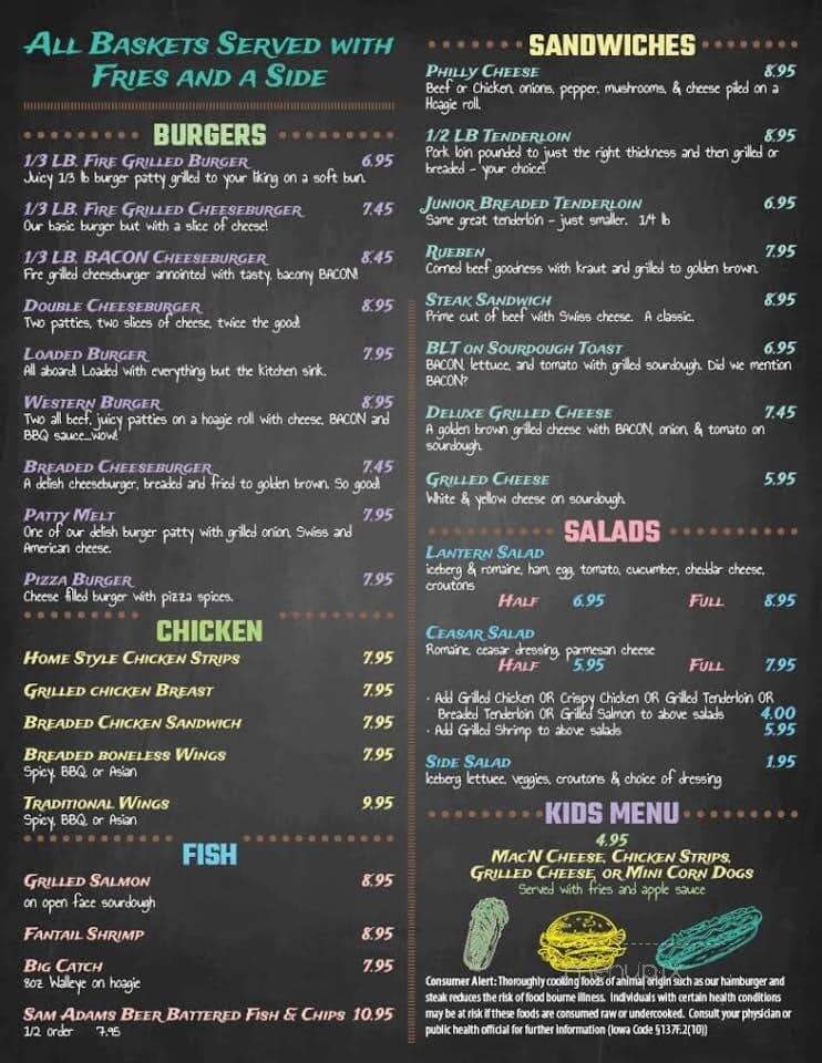 Copper Lantern - Sigourney, IA menu_pic