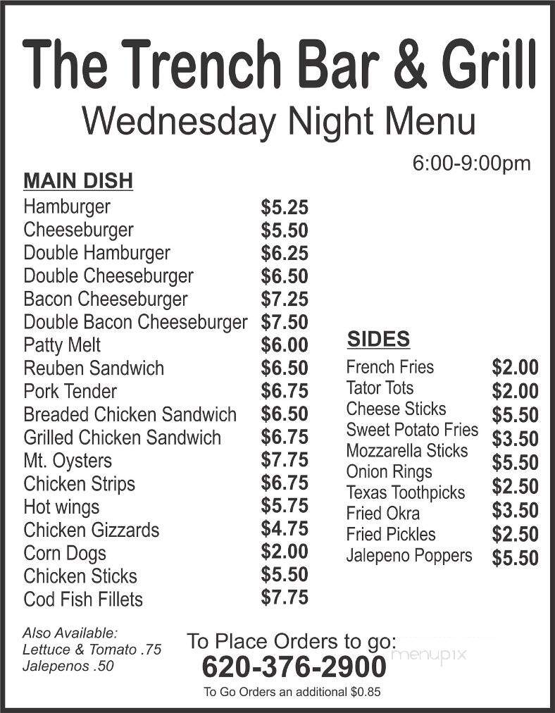 Trench - Tribune, KS menu_pic