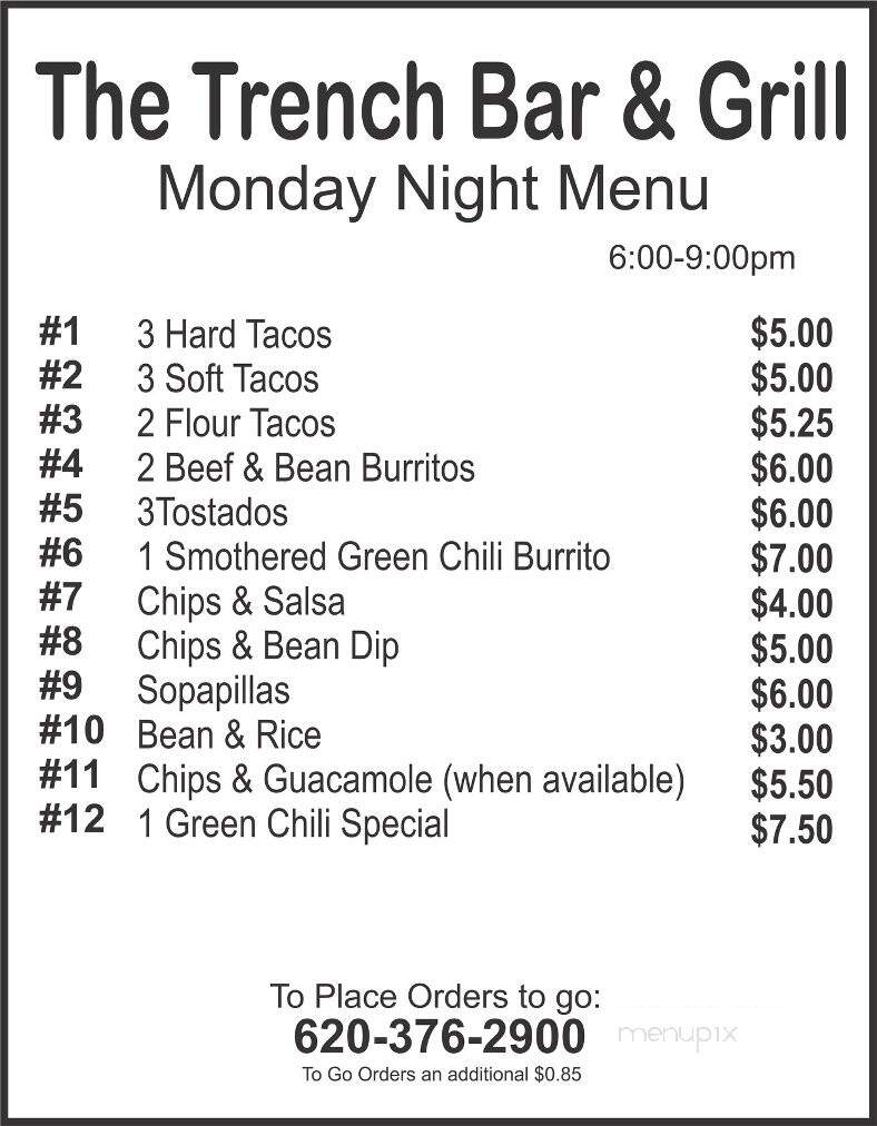 Trench - Tribune, KS menu_pic