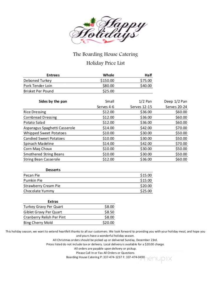Boarding House - Lake Charles, LA menu_pic